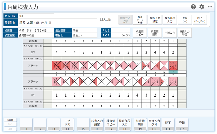 歯周検査入力