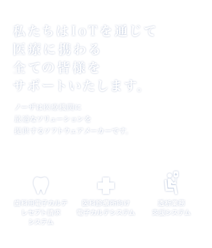 私たちはIoTを通じて医療に携わる全ての皆様をサポートいたします。